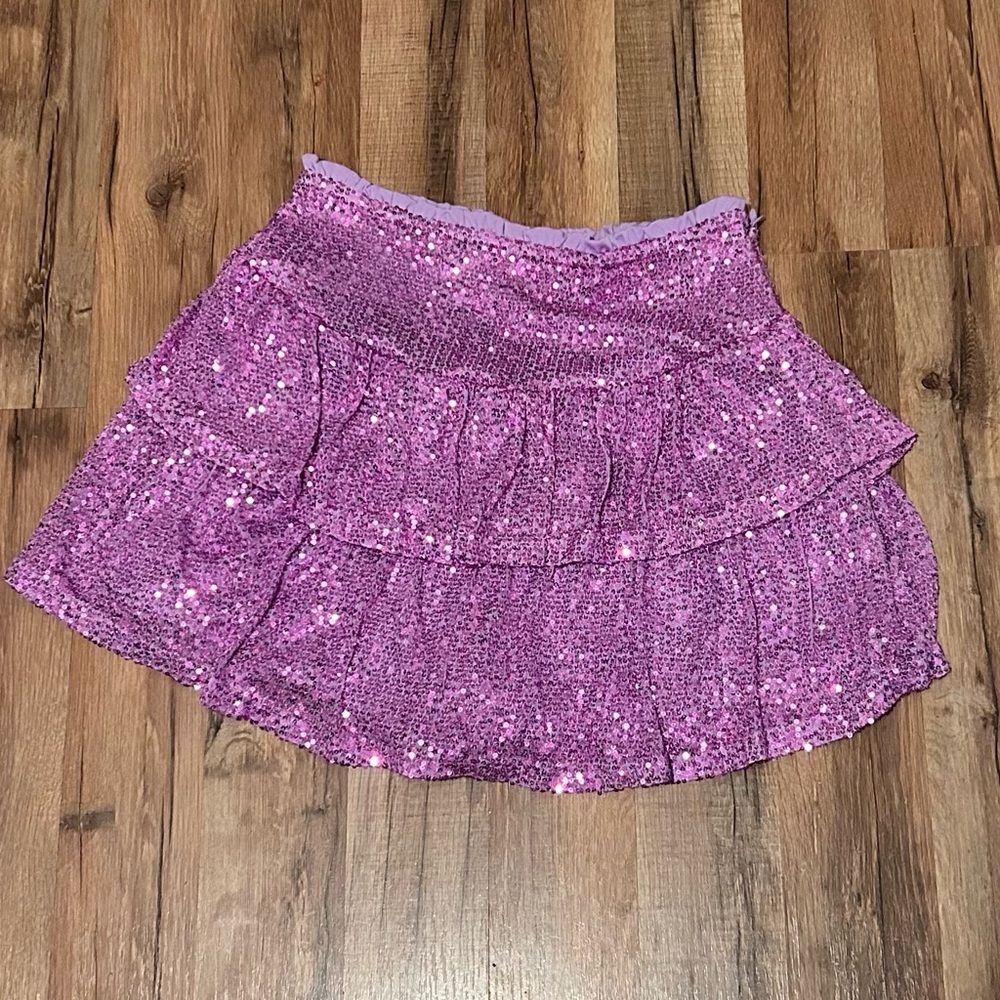 Purple sequin mini skirt